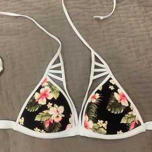 Tropical Floral Print Push-up Bikini